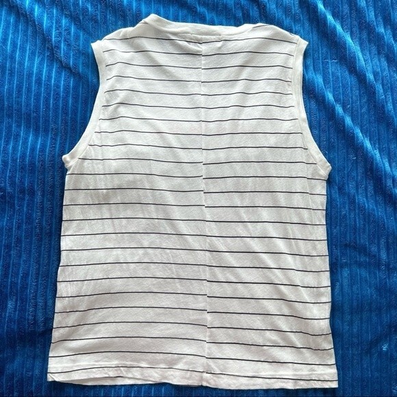 Wildfox Never On Time Muscle Tank Striped White S - Picture 6 of 7